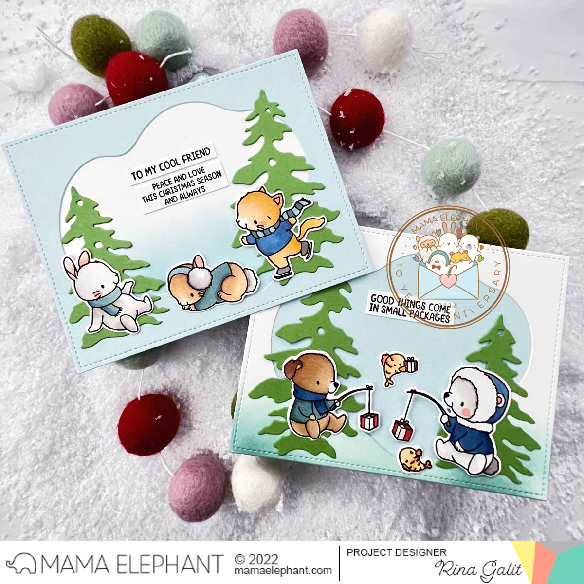  MAMA ELEPHANT -SILHOUETTE SNOW TREES - CREATIVE CUTS - 2