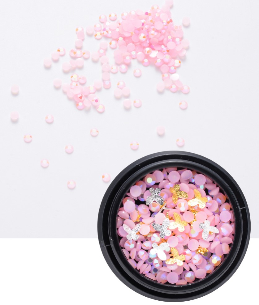 Dekoration till Resin -  Resin & metall , Rosa mix