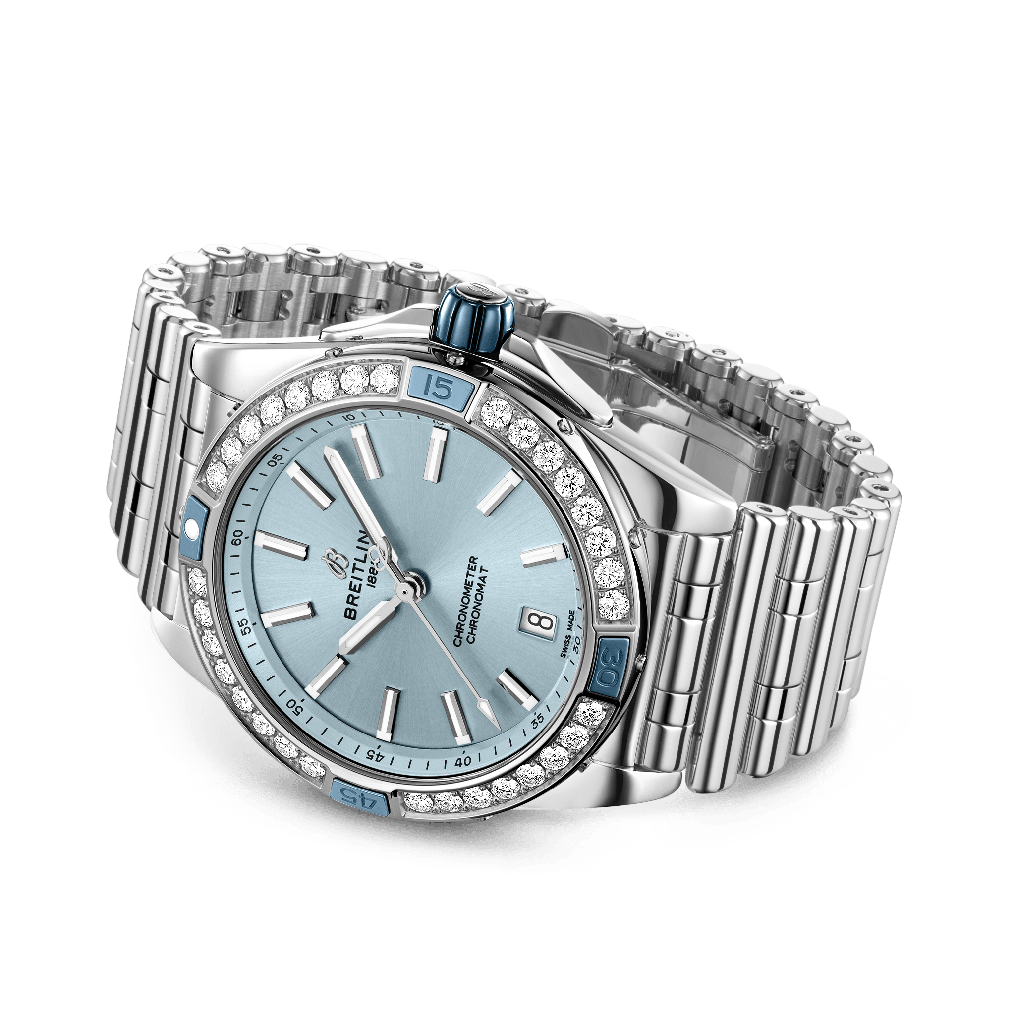 A17356531C1A1 Breitling Super Chronomat 38 isblå 