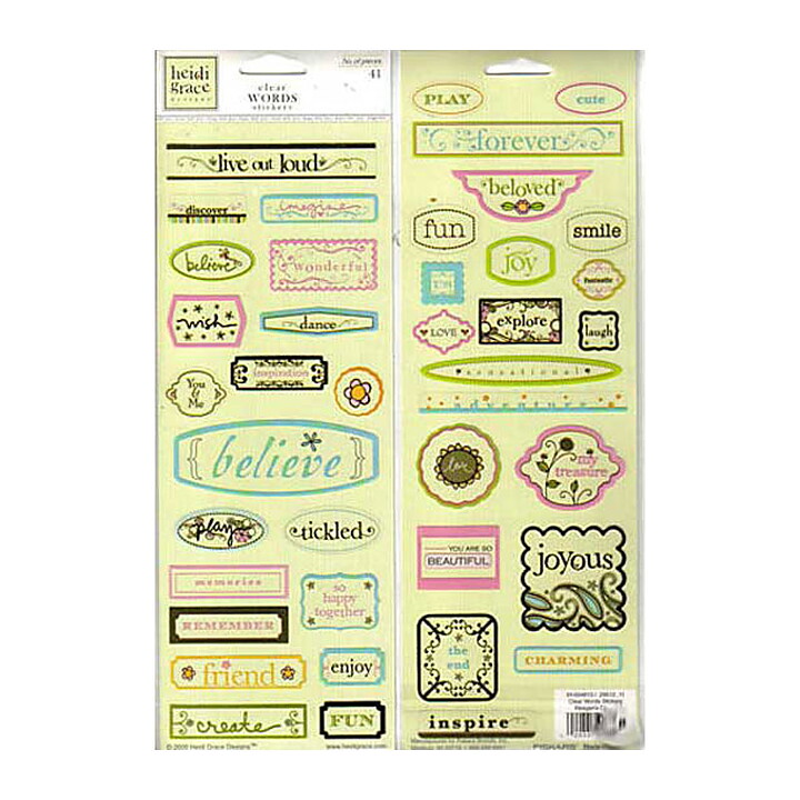 Heidi Grace  Stickers Reagans Closet - Clear Words