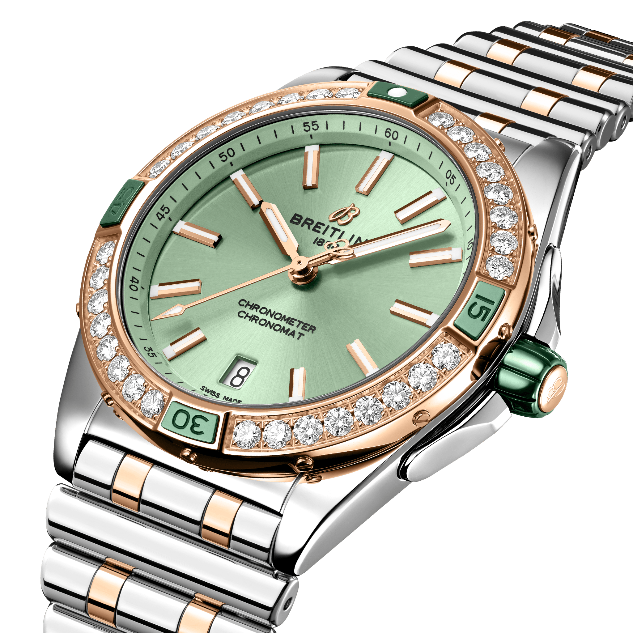 U17356531L1U1 Breitling Super Chronomat 38 mintgrön 