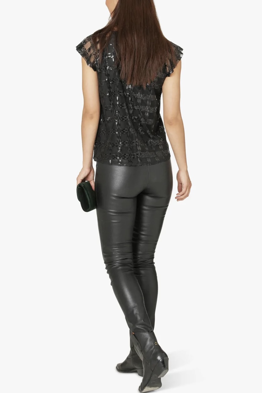 Unmade  Copenhagen - Aliyah Paljett Blouse Black - 3