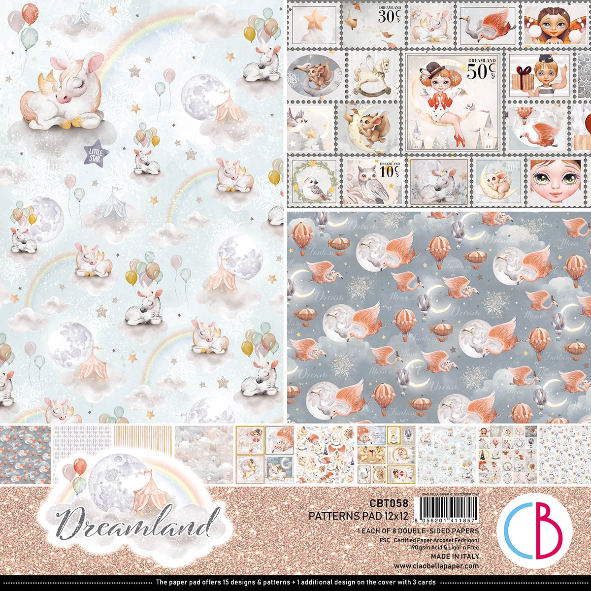 Ciao Bella -DREAMLAND   - 12x12, 8 olika dubbelsidiga ark