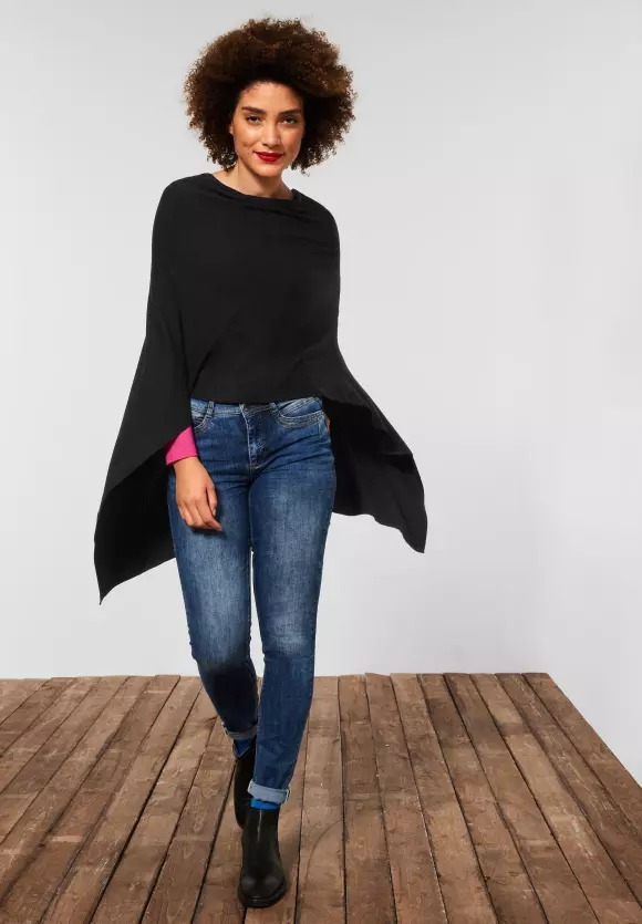 New Asymetric Fine Knit Poncho - Street One - 3