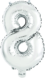 Gaggs Sifferballong Nr 8 Silver 35 cm