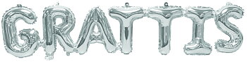Gaggs Folieballong Grattis 102x22 cm Silver