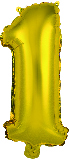 Gaggs sifferballong Nr 1 Guld 35 cm