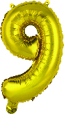 Gaggs Sifferballong Nr 9 Guld 35 cm