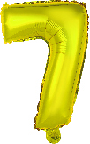 Gaggs Folieballong Sifferballong Nummer 7, 86 cm, Guld