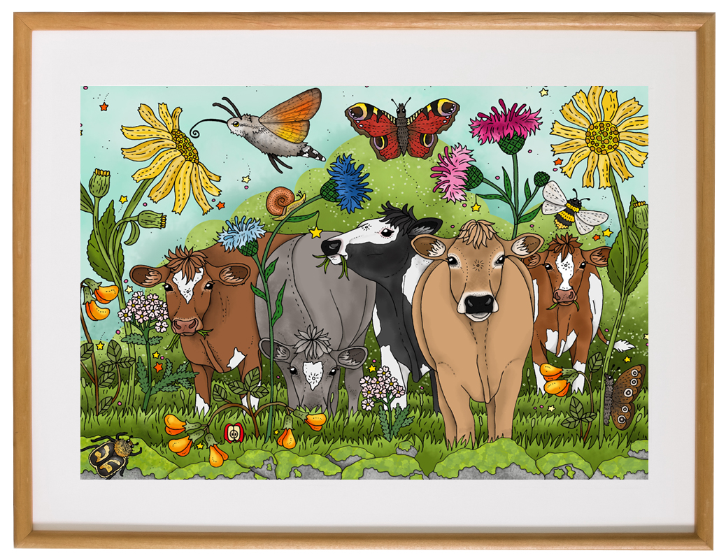 Affisch Kvigflock, 30x40 cm