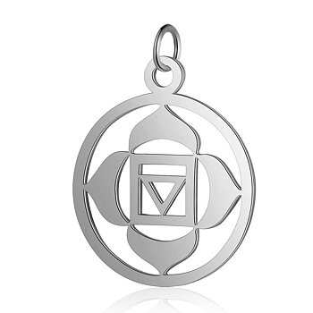Chakraberlock Muladhara i rostfritt stål 23 mm