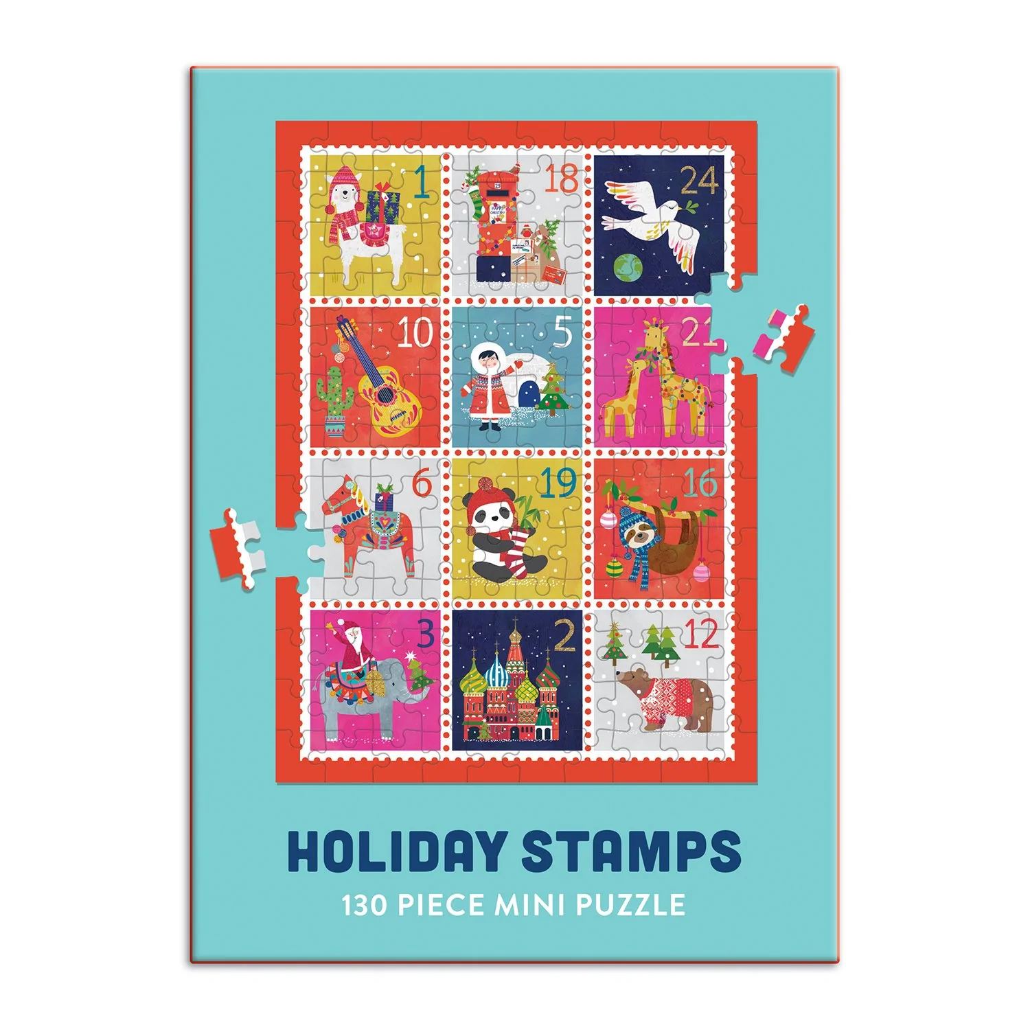 Holiday Stamps 100 Piece Mini Jigsaw Puzzle - 3