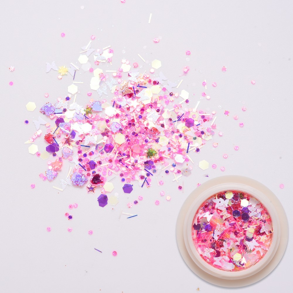 Dekoration till Resin -  Resin & paljetter  , Rosa