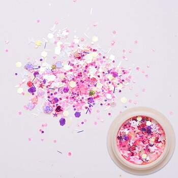 Dekoration till Resin -  Resin & paljetter  , Rosa