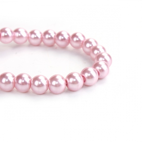 Waxed Glass Beads, 8mm  pink