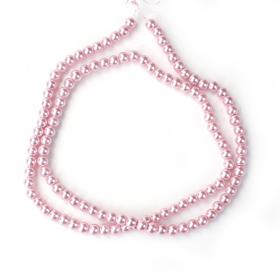 Waxed Glass Beads, 8mm  pink - 2