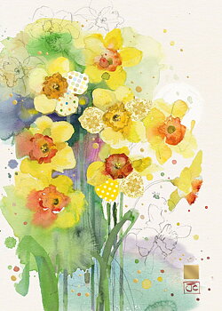 Bug Art : Daffodils - kort med kuvert 