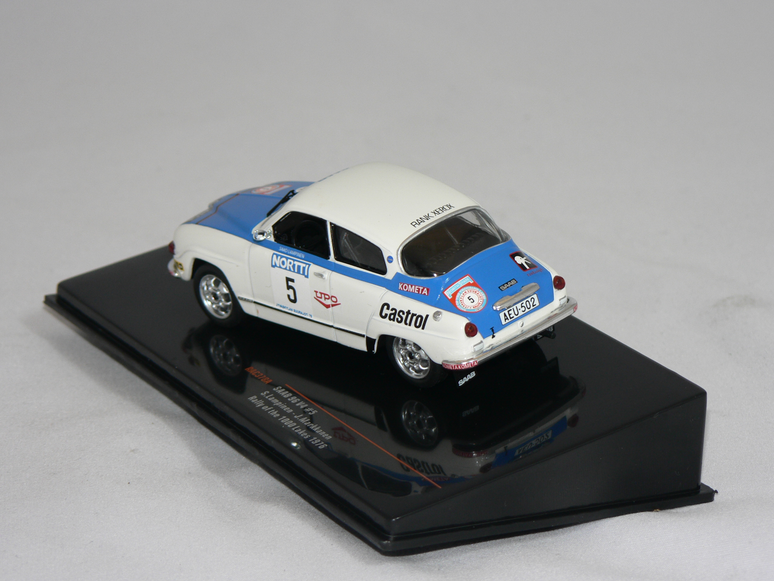 Saab 96 V4   #5 1976   1000 Lakes  S,Lampinen/JMarkkanen   1:43 IXO - 2