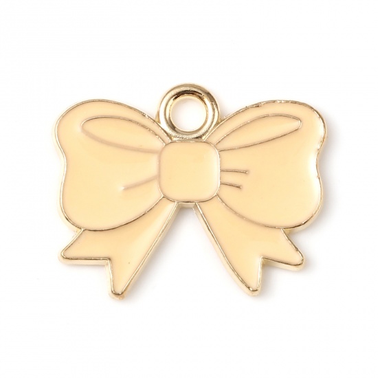 Berlock - Emaljerad  Rosett , Beige