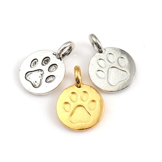 Charm -   Round gold paw - 2
