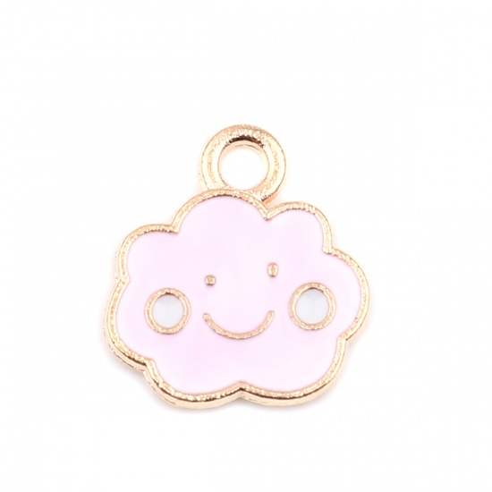 Charm   Enameld cloud,  pink
