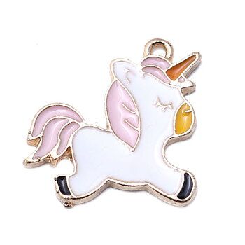 Charm horse  , enameld pink