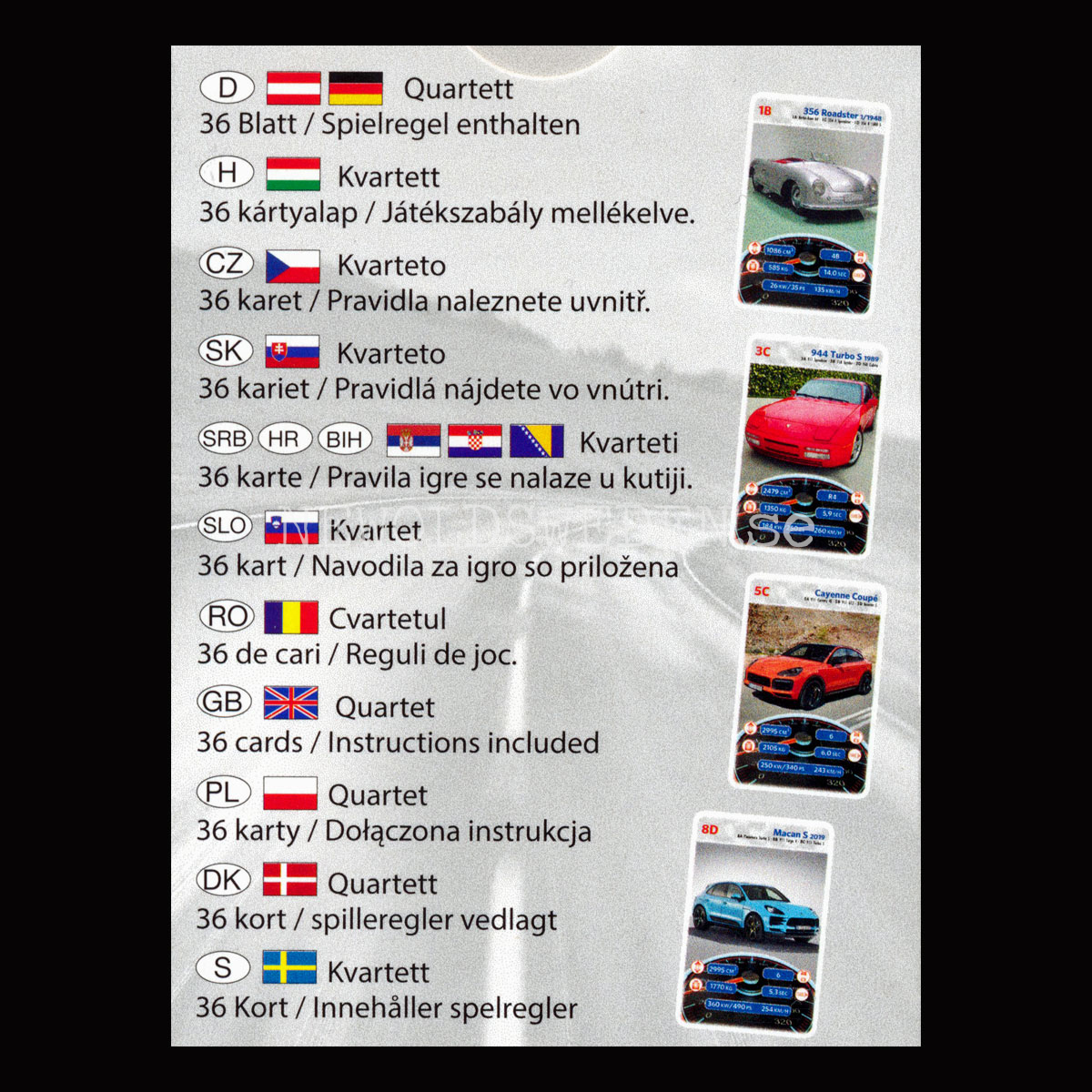 PORSCHE Kvartett MegaTrumpf Kortspel PIATNIK - K4 - 2