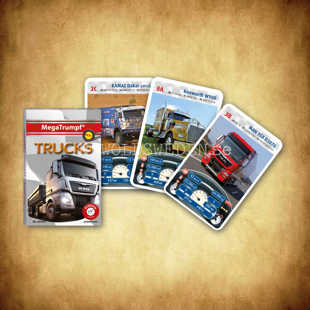 TRUCKS Kvartett MegaTrumpf Kortspel PIATNIK - K2 - 3