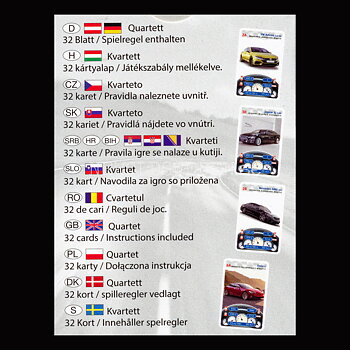 CARS Kvartett MegaTrumpf Kortspel PIATNIK - K6