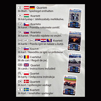 RACE CARS Kvartett MegaTrumpf Kortspel PIATNIK - K6