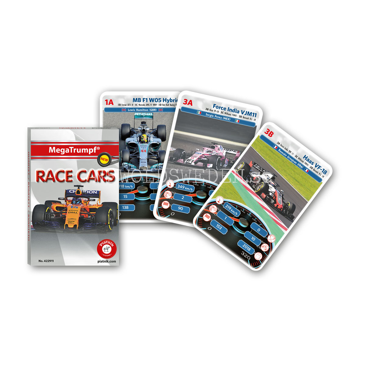 RACE CARS Kvartett MegaTrumpf Kortspel PIATNIK - K6 - 4