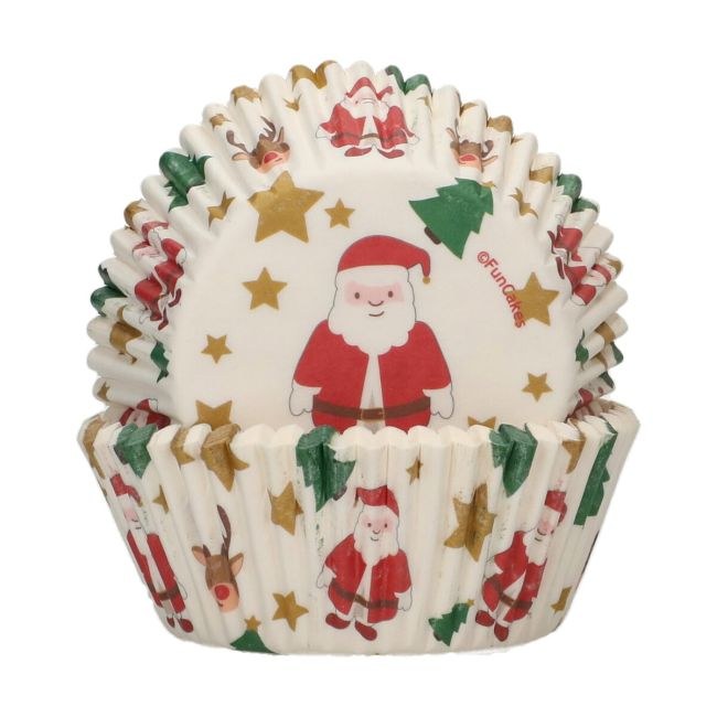 Julmuffinsformar med tomte och julmotiv 48-pack