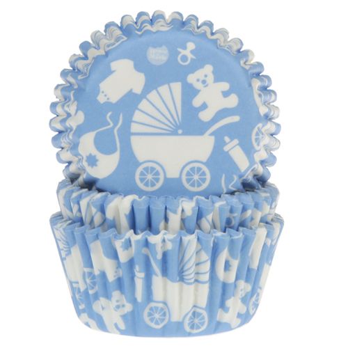 Muffinsformar Ljusblå Babyshower 30-pack
