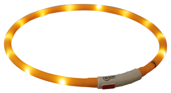 Trixie Flash Light Ring USB Silikon X-Small-X-Large 70cm x 10mm Orange - 2