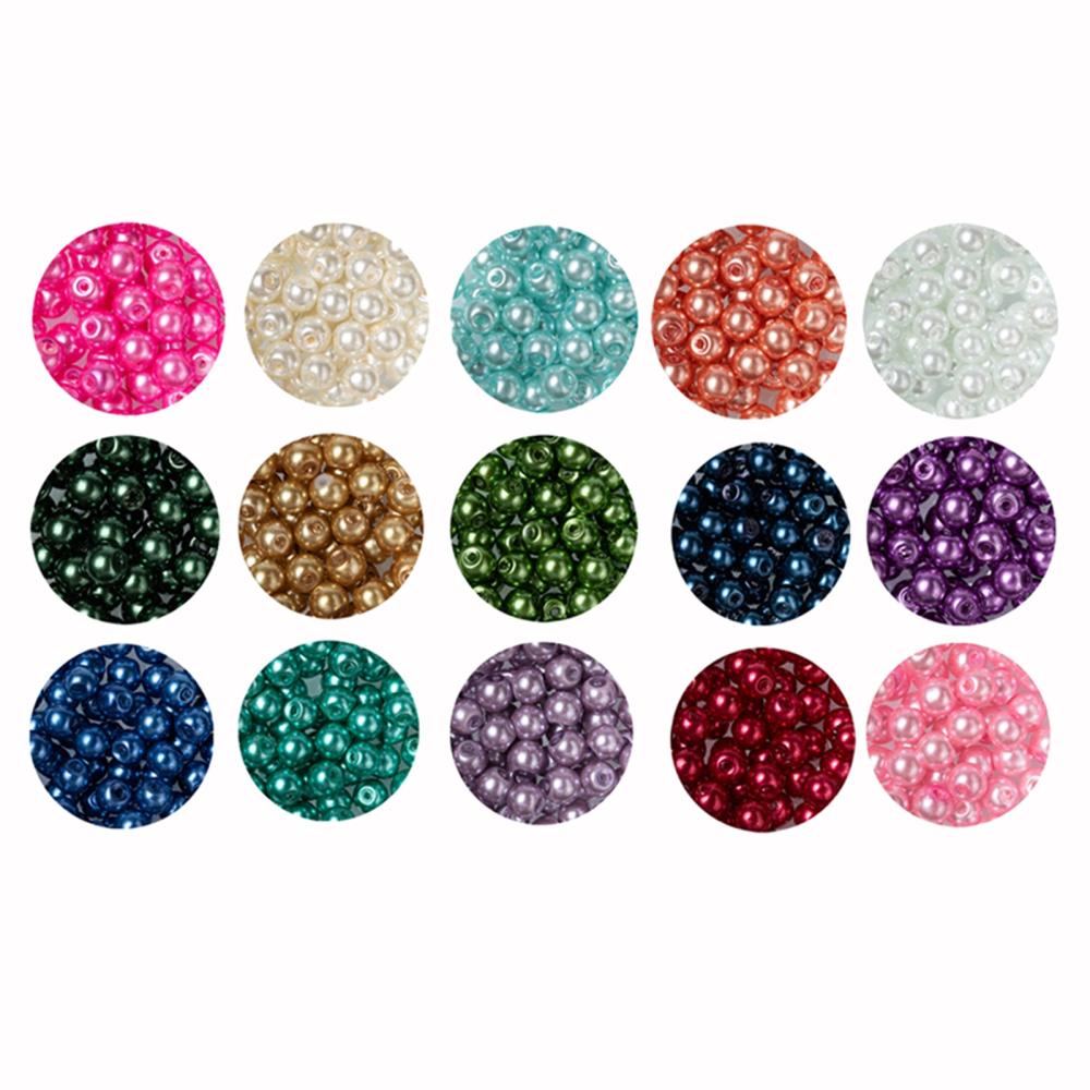 Pärlmix , Vaxade glaspärlor, ca 750st pärlor , 6mm - 2