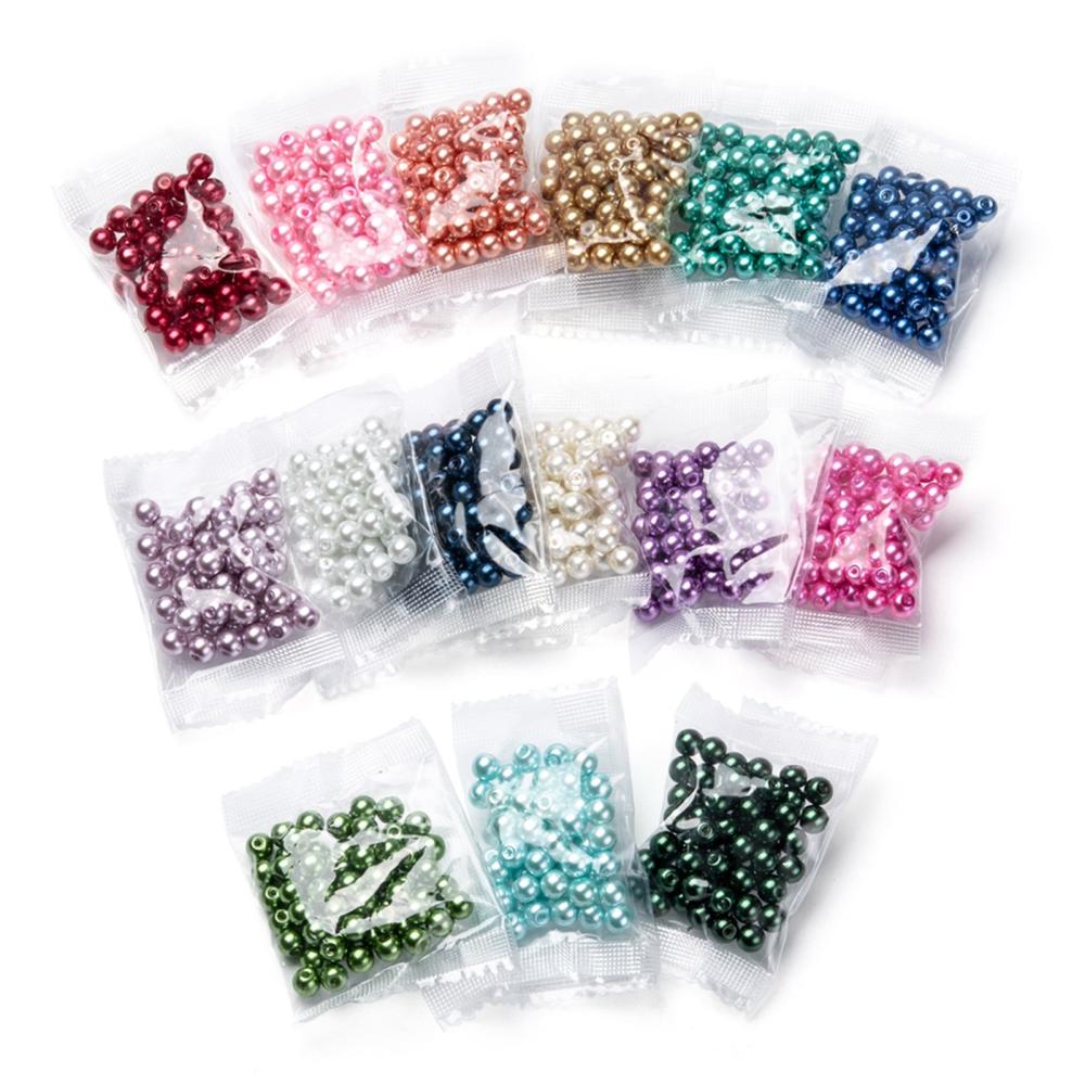 Pärlmix , Vaxade glaspärlor, ca 750st pärlor , 6mm