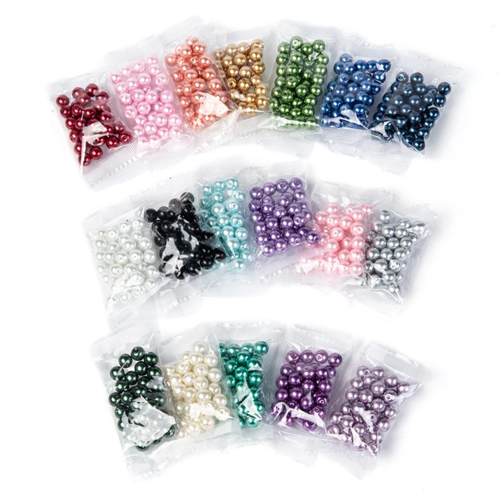 Pärlmix , Vaxade glaspärlor, ca 540 st, 8mm