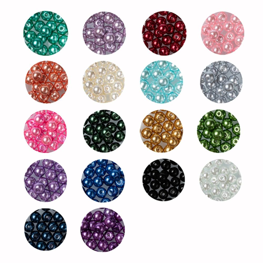 Pärlmix , Vaxade glaspärlor, ca 540 st, 8mm - 2