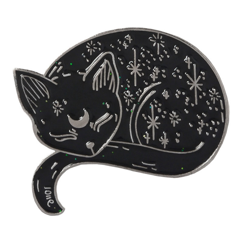 Brosch - Katt Svart