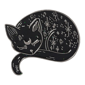 Brooches  Cat, black