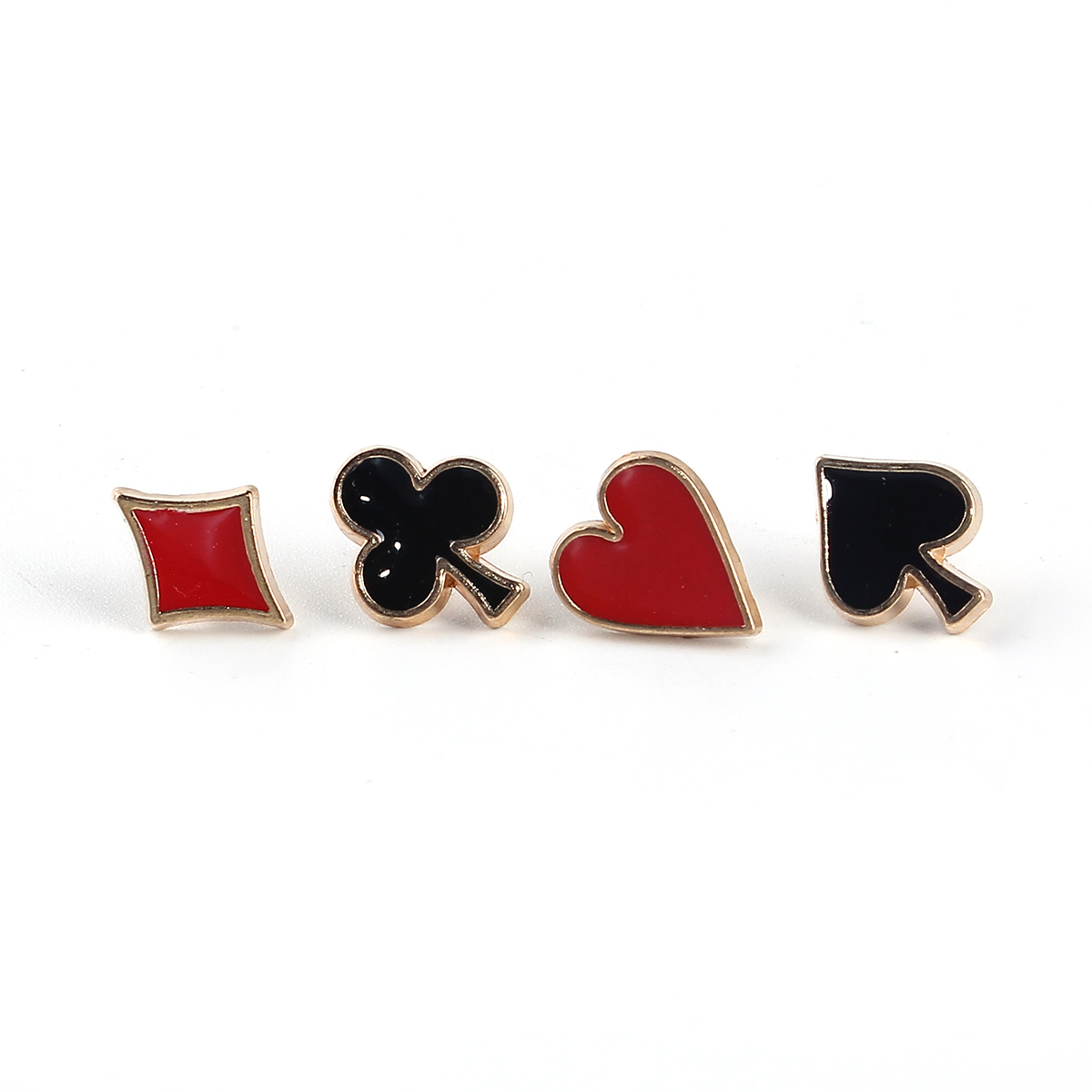 Brooches enameld Poker cards