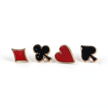 Brooches enameld Poker cards