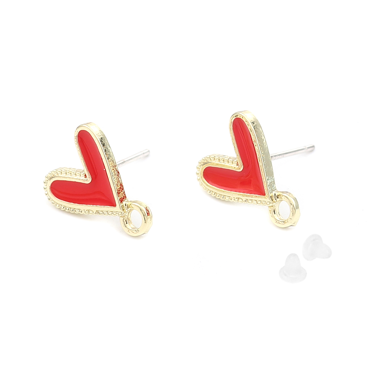 Earings  Heart REd