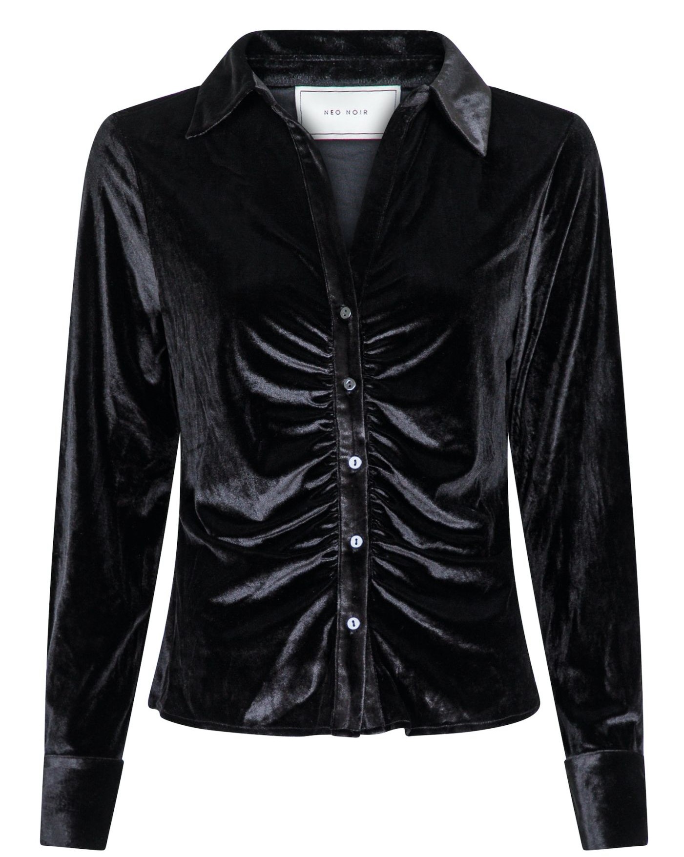 Neo Noir Christy Velvet Shirt, Black