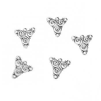 Connector / Örhängesämne - 3 Swirl  Silver