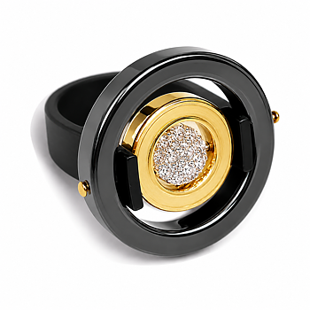 Ring Flora Hematite gold  Swarovski