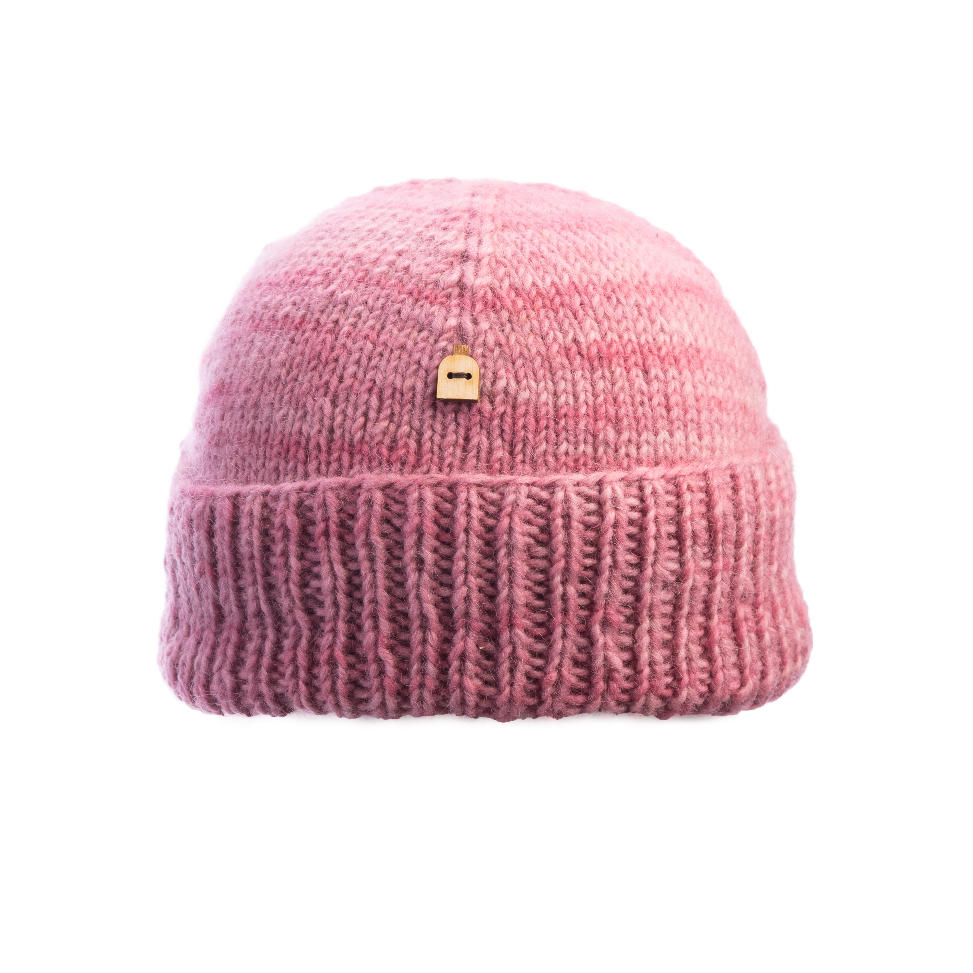 Nobles Handstickad mössa med uppvik,  heatherpink från Myssyfarmi