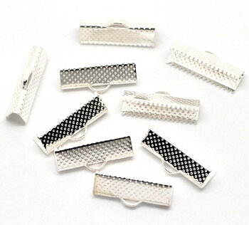 Coil End Crimp Fasteners - silver,  20x8mm