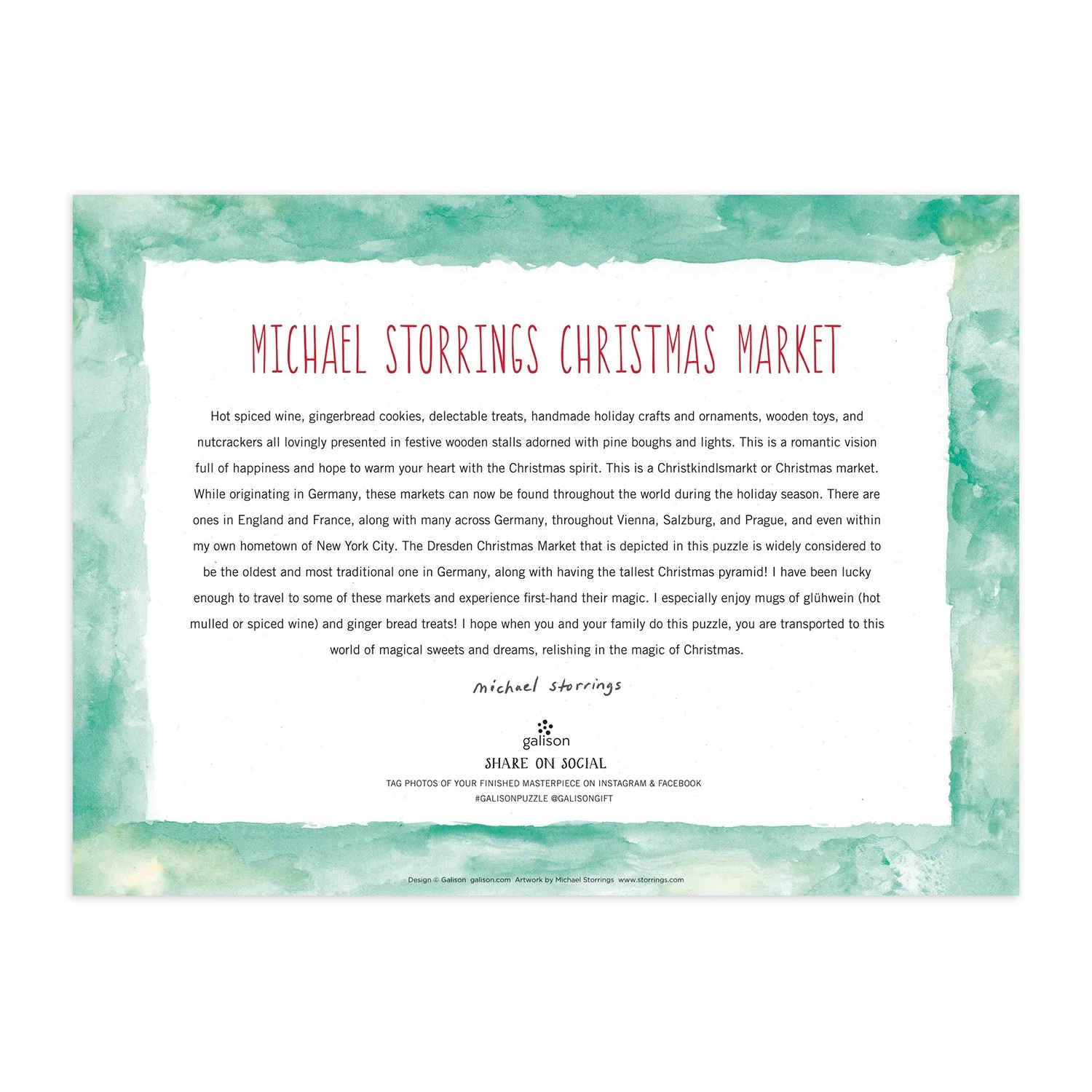 Michael Storrings Christmas Market 1000 Piece Puzzle - 5