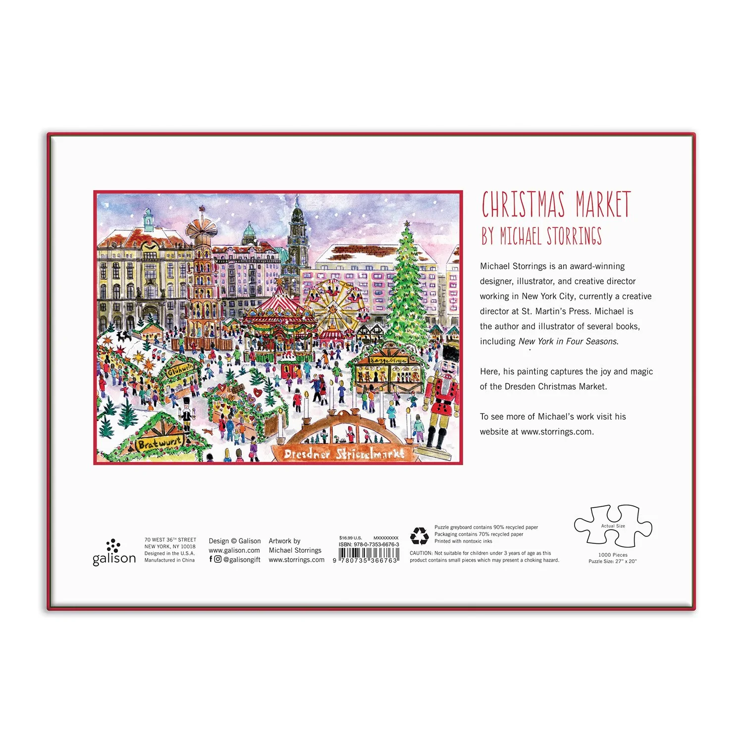 Michael Storrings Christmas Market 1000 Piece Puzzle - 4